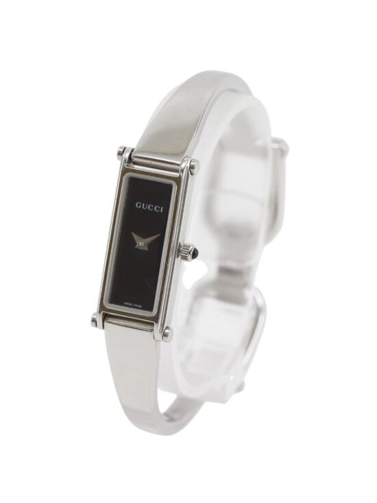 Gucci Stainless Steel Quartz Analog Display Black Dial Watch
